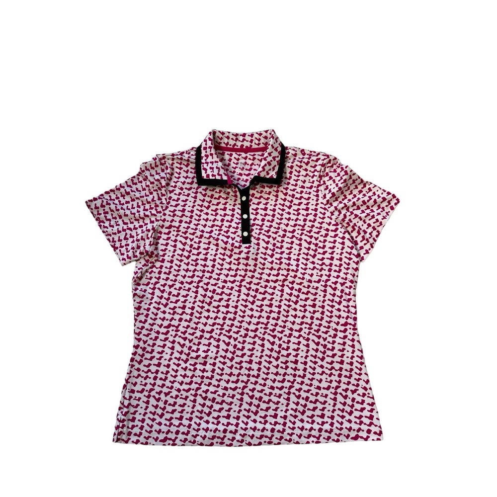 Tail Women's Pink Patterned Golf Collared Shirt Size M